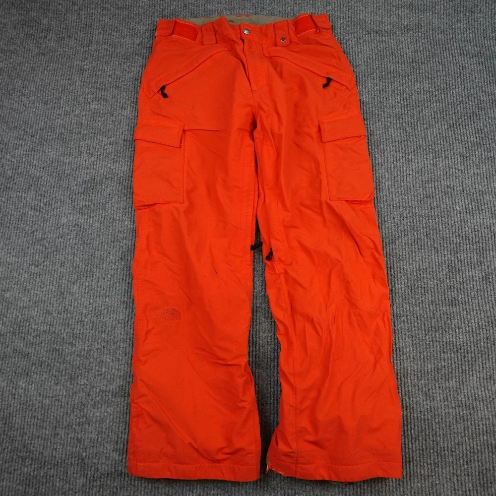 The North Face HyVent Snow Pants Mens Medium Orange Waterproof Ski Snowboard